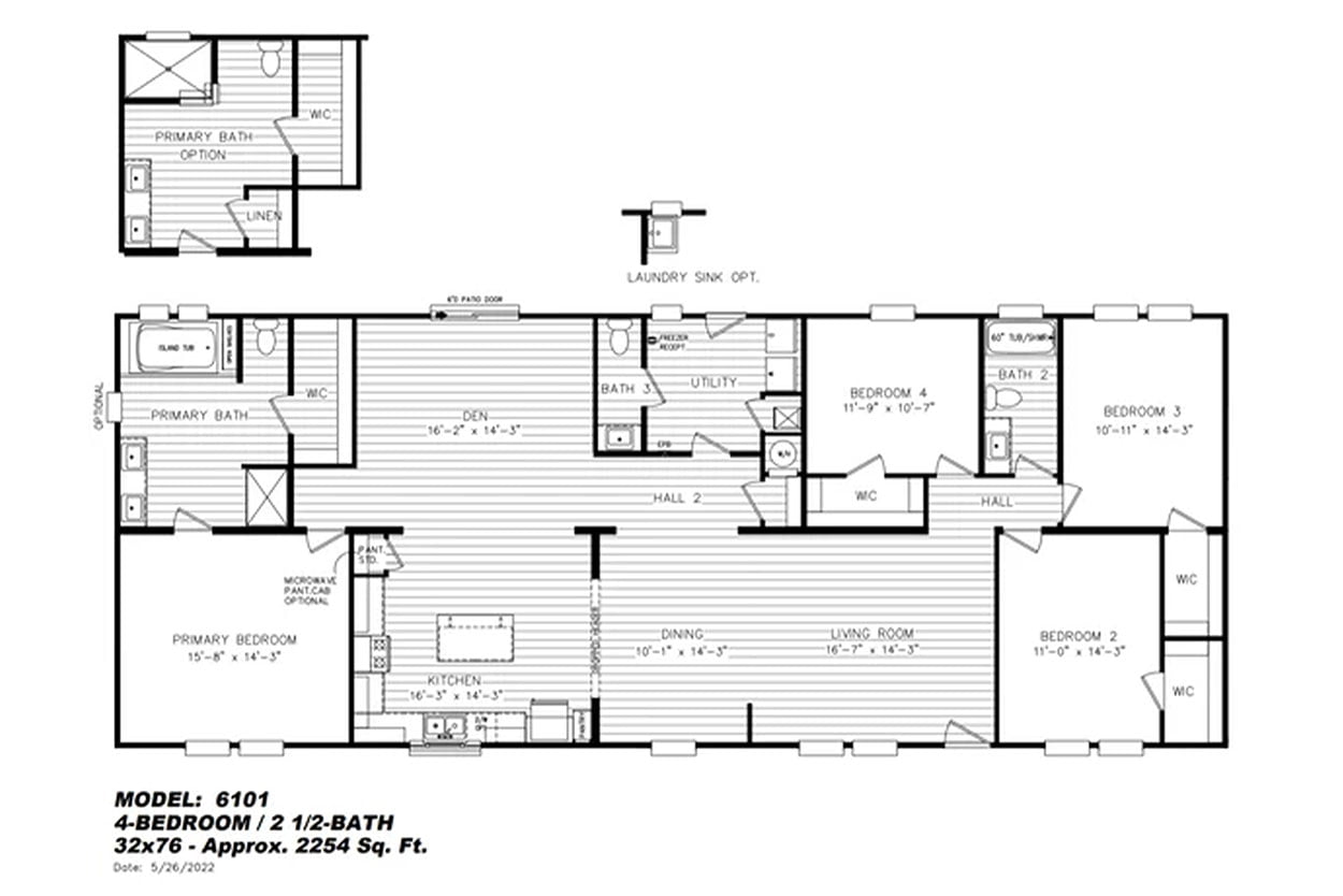 Cavalier 3276 Doublewide Floor Plan